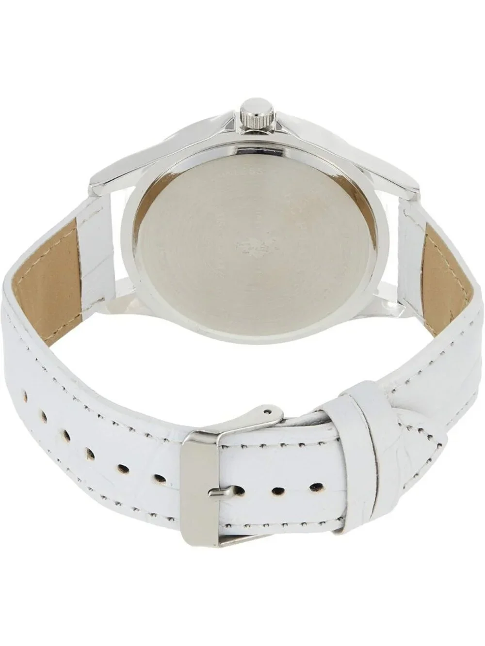 Men's White Analog Quartz Display Polo Assn Buckle Solid Sports Classic Watch